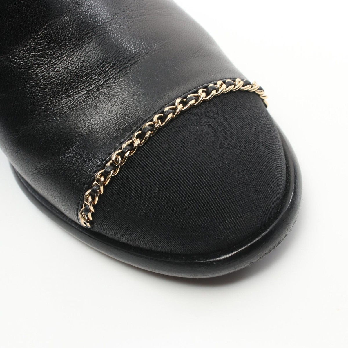 CHANEL COCO Mark short boots #37 shoes G37822 leather Fabric