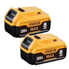 2X 8.0Ah Battery Compatible with 20V Dewalt Cordless Power Tools DCB206 DCB205