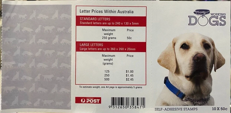 Australia 2008 Working Dogs Labrador Strip of 10 MNH - Image 2 of 2