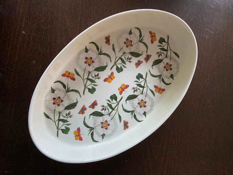 Portmeirion fully vitrified England flowered Botanic Garden oval serving dish
