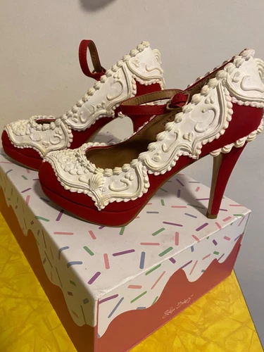 Shoe Bakery Red Velvet Shoes High Heels Women's Size 6
