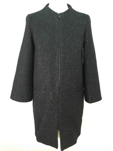ZARA ABRIGO LANA NEGRO CUELLO PIEL TALLA MEDIANA REF 8307 667 - Imagen 8 de 8