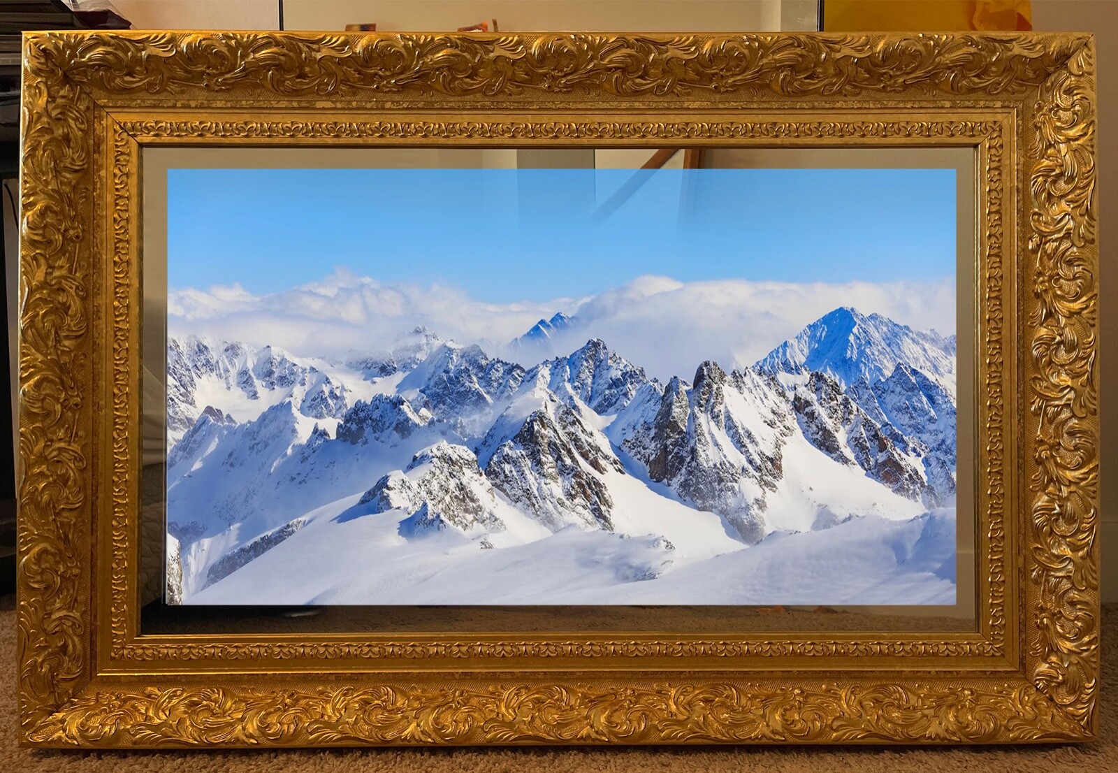 Mirror Tv 32 Samsung Q60a Series Smart 4ktv Ornate Gold Frame Ebay