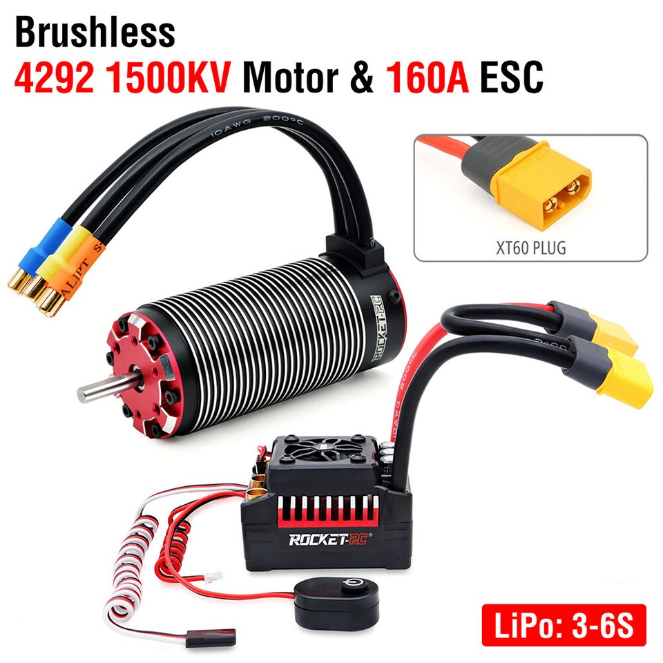 Rocket-RC Brushless Motor 4268 4274 4292 160A 130A ESC Combo for 1/8 1/ ...