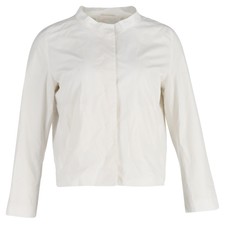 Jil Sander Short Jacket In White Silk Eu40