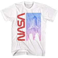 NASA Logo USA Discovery Shuttle In Mid Flight Men's T Shirt