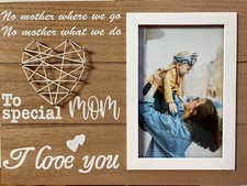 GREAT GIFT Photo Frame 4x6 WallMount FreeStand To A Special MOM . Wood
