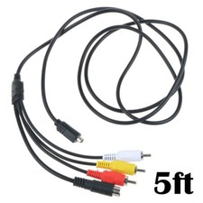 5ft AV A/V TV Video Cable Cord For Sony Handycam HDR-UX5 e HDR-SR12 DCR-SR15 e
