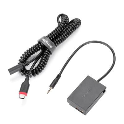 LP-E17 Dummy Battery DC Coupler with Type-C Spring Power Adapter Cable for 77D
