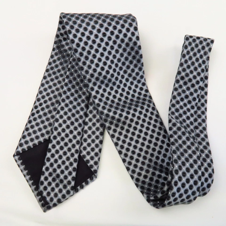 Stafford Executive Negro Plata Micro Lunares Diseño Geométrico 59"x4" Moderno Foto 4 de 4