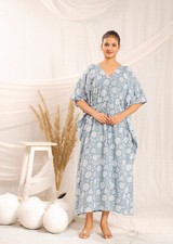 Indian Cotton Kaftan Free Size Kaftan, Long Soft Boho Hippie Style Kaftan