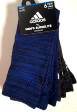 Extra 10 Off 6 Pairs Adidas Men's Superlite Aeroready Blue Grey Crew Socks 6-12
