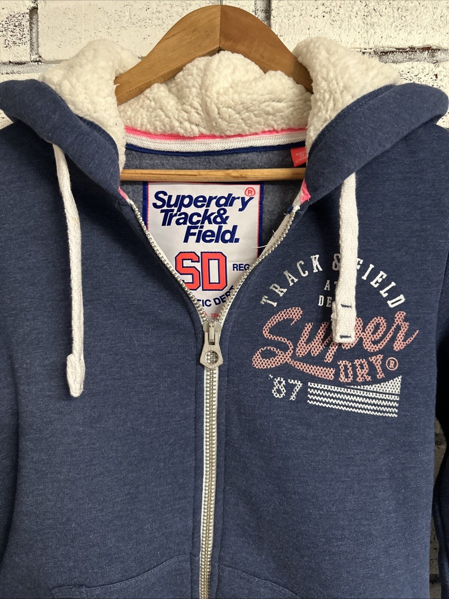 【Superdry】 ロゴ入り スリムフィット ジップ付き パーカー SUPERDRY Track & Field Graphic Full Zip Hoodie Women's Size