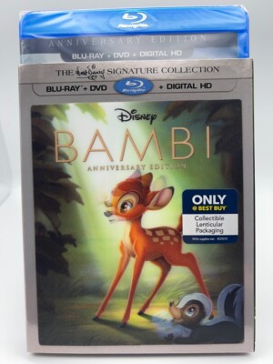 Bambi Signature Anniversary Edition Blu-ray w/Lenticular Slipcover NEW Sealed