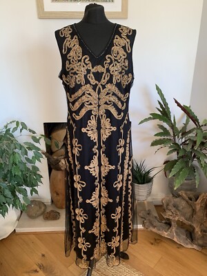 Windsmoor Beaded Embroidered Midi Maxi Dress Embellished Ball Wedding -  Size 16
