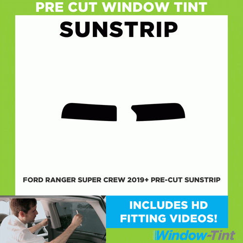 Pre Cut Tinted Sunstrip - For Ford Ranger Super Crew 2019+ - 5% Limo Internal - Picture 1 of 4