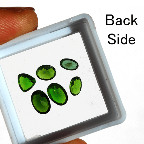 Lotto 6 pz pietre preziose sfuse taglio sfaccettato 5mm-6,5mm cromo naturale diopside non trattate - Foto 7 di 10