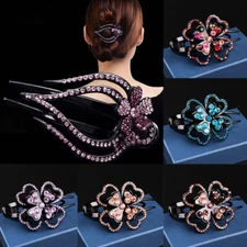 Women's Rhinestone Flower Duckbill Hair Claws Vintage Crystal Hair Accessories
