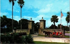 Historic Old City Gates Downtown St Augustine Florida Scenic Chrome Postcard