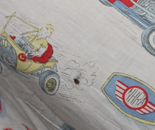 VINTAGE 1950'S NEWFIELD HIGH HOT ROD DRAG RACING SHEET BLANKET TWIN BED - Picture 9 of 9