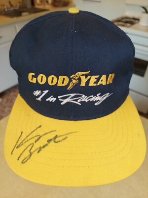 Vintage Goodyear Snap Back Hat Cap Blue Yellow Swingster Kenny