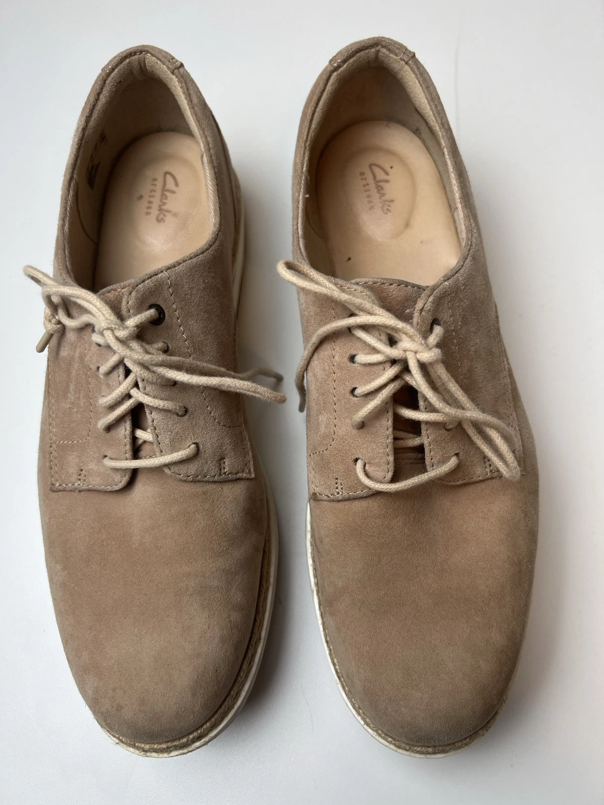 Clarks Teadale Rhea sneaker Oxford stringate da donna in camoscio talpa taglia 8 5 M