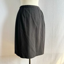 Vintage 1960s Black Wool Pencil Skirt 30 Waist M