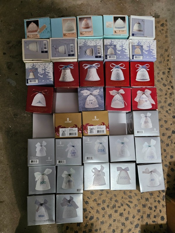 Lladro Christmas Bells Ornaments 1987-2023 (Missing 3) - 34 Years of Bells!