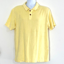 Birdwell Polo Men Size XL Yellow Terry Cloth Shirt