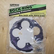 Girvin Rock Ring Chainring Black/Purple Splatter NOS 110BCD Vintage 90s MTB