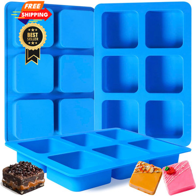 Sidosir 3Pcs Chocolate Covered Cookie S'mores Molds, 6-Cavity 2.6INCH, Blue