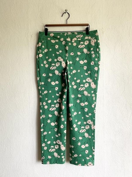 Women Boden Trousers Green Cotton 42 / XL / 50
