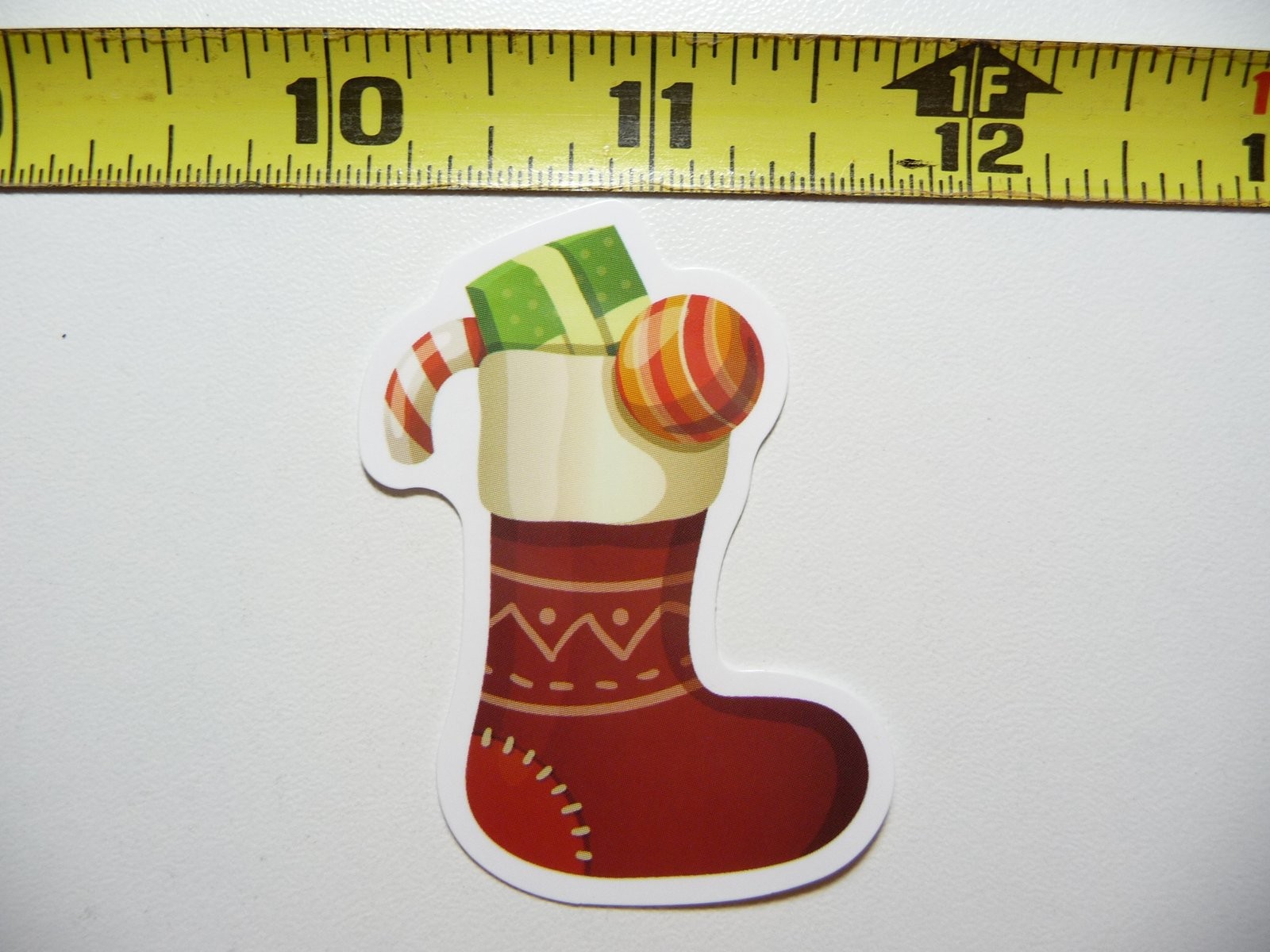 Festive Filled Stocking Christmas Sticker Decal for Winter Holidays