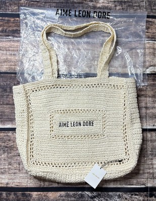 Aime Leon Dore Crochet Tote Bag SS25 Beige