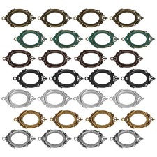Oval Alloy Pendant Trays Reusable Jewelry Settings Assorted Color Bezel Base