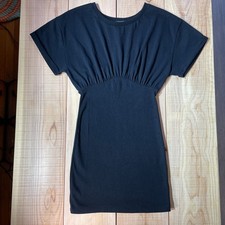 Forever 21 Black/Charcoal Grey Knit Mini Dress Women’s Size M Ruched Waist