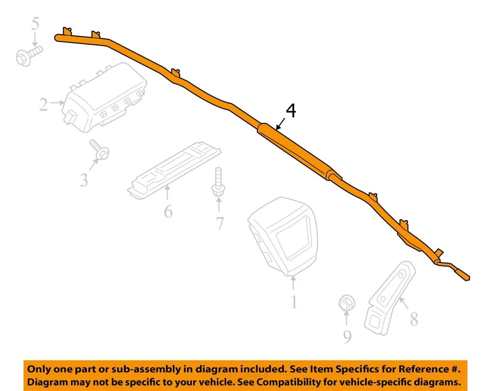 2017-2020 Lincoln Continental RH Passenger Roof Curtain Airbag OEM Foto 4 de 4