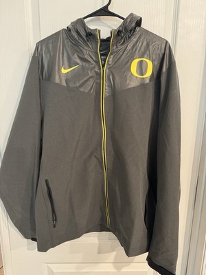 Oregon DUCKS TEAM ISSUED Nike Zip Up Hooded Jacket Windbreaker Men's L Large