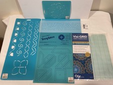 Lot 4 Quilting Templates Stencils Pineapple Petals Stipple 2 Visi-Grid Sheets