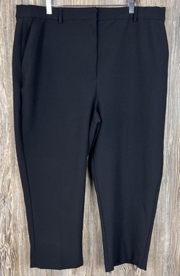 Express Womens Black Editor Straight Leg Cropped Ankle Plus 18S Dress Pants
