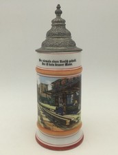 Antiker Porzellan Bierkrug Zunftkrug - Handwerk der Säger