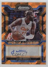2021-22 Panini Prizm Penmanship Orange Ice James Ennis III #PM-JEN Auto ni4