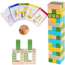 Zamtzax Wooden Stacking Tower Game for Kids  Adults   Medium, Multicolor