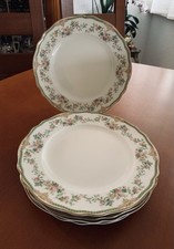 Krautheim Selb Bavaria 5 Dessertteller Porzellan Blumen/ Golddekor Vintage Top