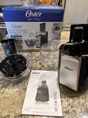 Oster Oskar 2-in-1 Salad Prep & Food Processor, Black/Silver (FPSTFP4050) 