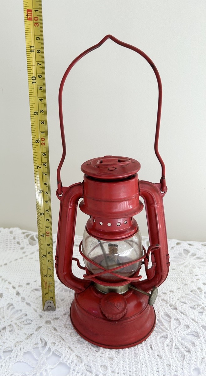 Vintage WINGEDWHEEL NO. 350 RED KEROSENE LANTERN - Made In Japan