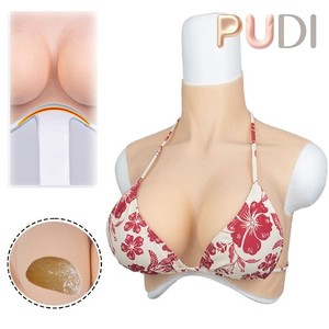 Realistic C Cup Cotton Filled Silicone Breast Forms Breast Plate Fake Boobs