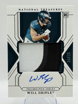 2024 Panini National Treasures Will Shipley Purple Rookie Auto #/49 #183 Eagles