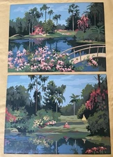 Florida Cypress Gardens 2 Paint By Number 16x12 completed Craft Master Vintage