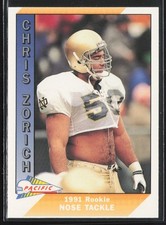 1991 Pacific Chris Zorich #541 Chicago Bears Rookie